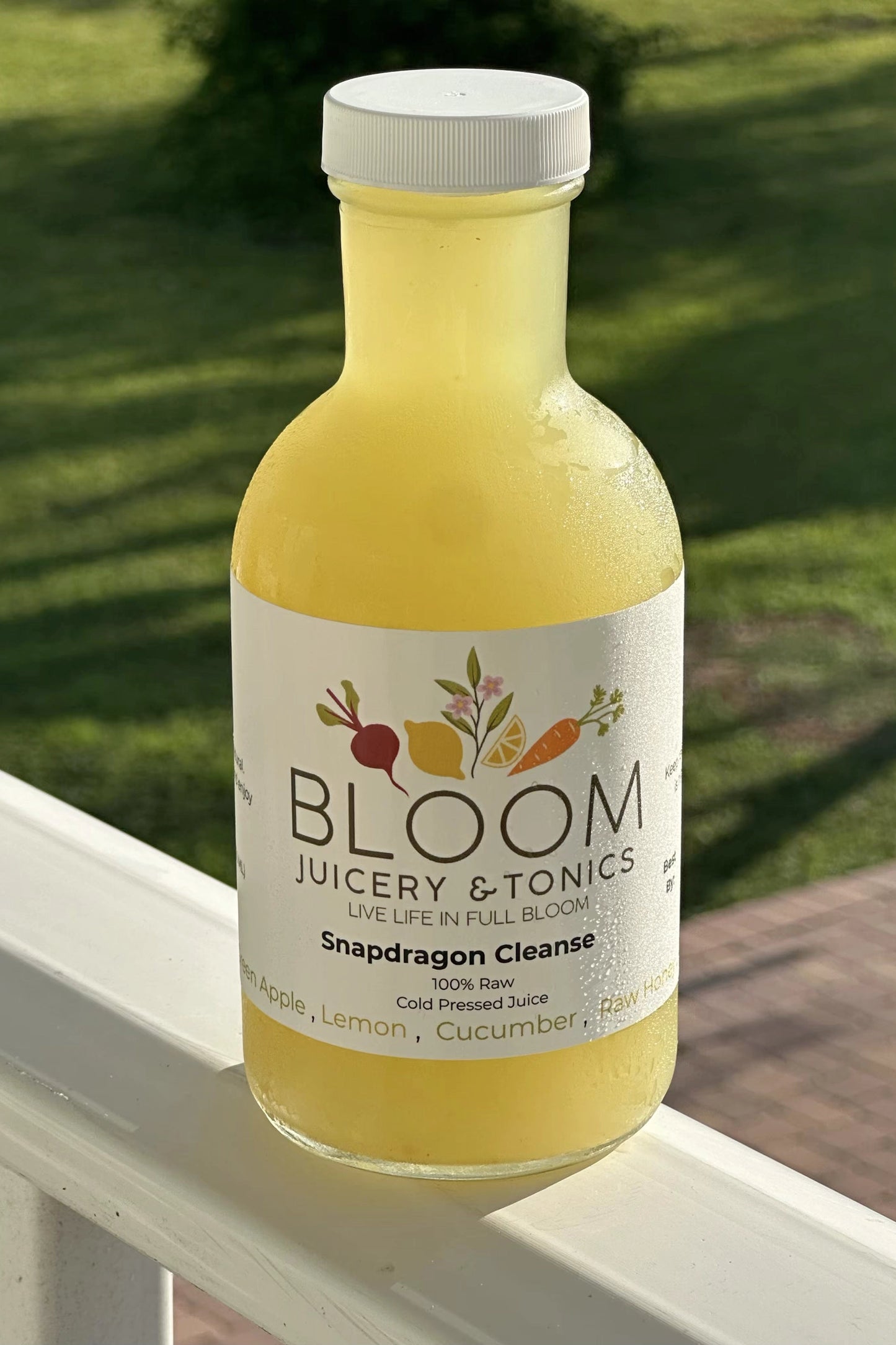 Bottle of Bloom Juicery's Snapdragon Cleanse juice